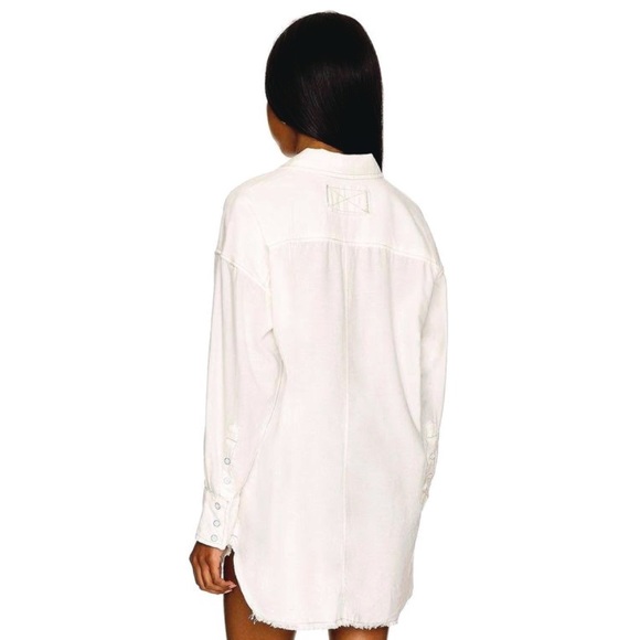 Free People We The Free Smock Oxford Shirt Tunic Dress - Picture 7 of 13